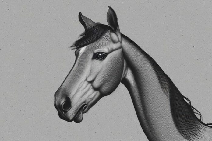 A hanoverian horse in a rural setting in margate