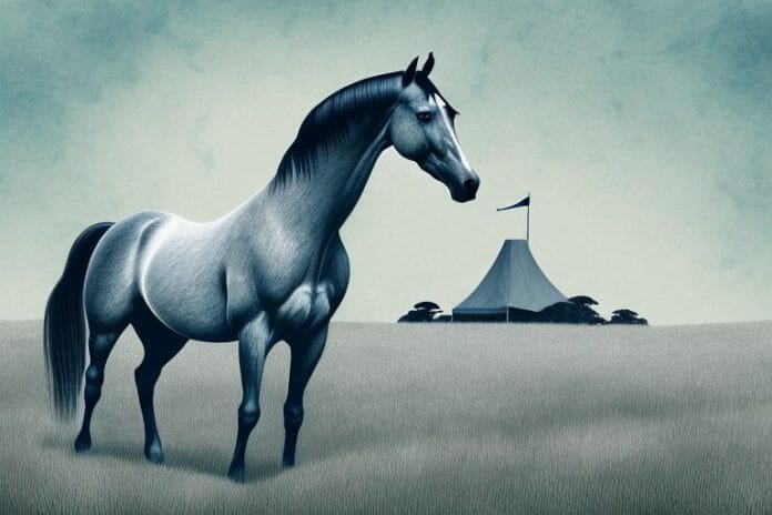 A hanoverian horse in a field in ballito