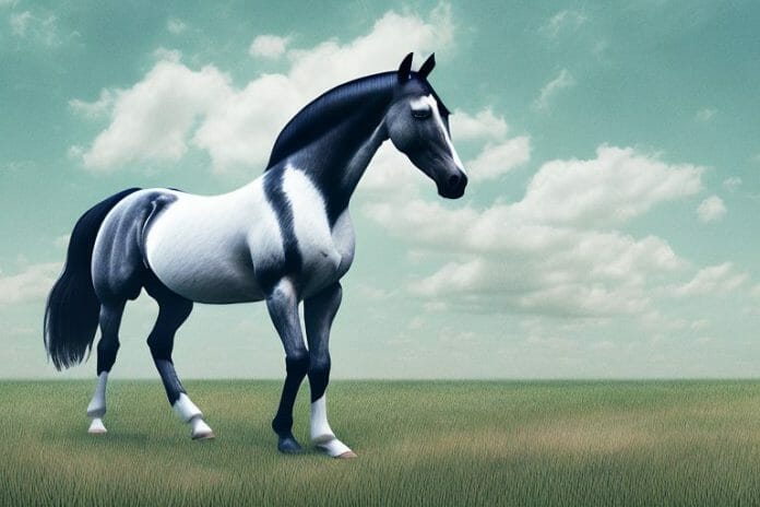 A hanoverian horse in a field in port elizabeth