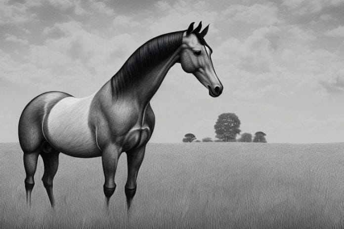 A hanoverian horse in a field in butterworth