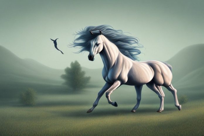A hackney horse in a rural landscape