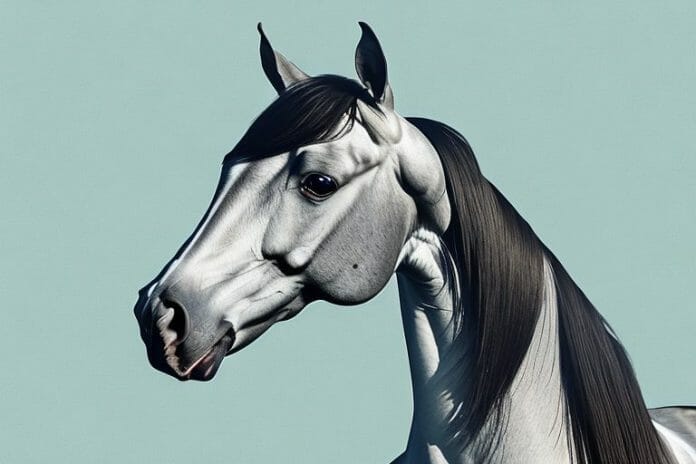 A hanoverian horse in a field in roodepoort