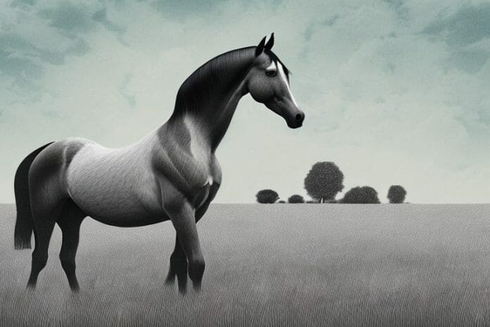 A hanoverian horse in a field in musina