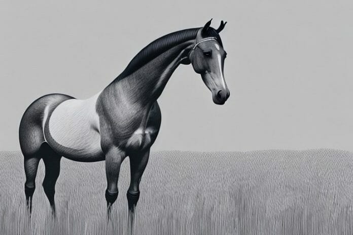 A hanoverian horse in a field in bela-bela