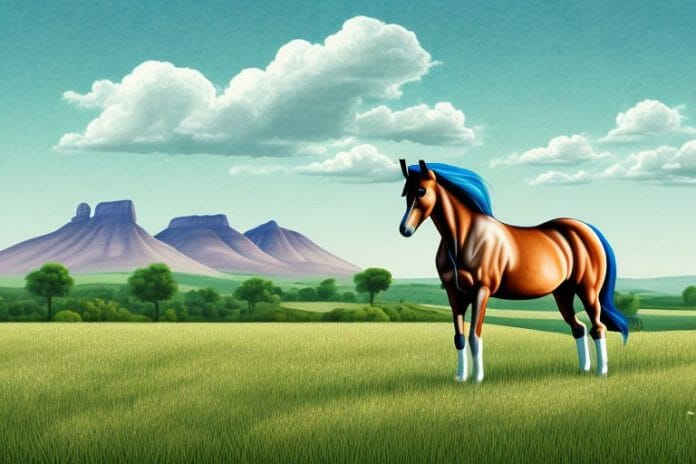 A hanoverian horse in a field