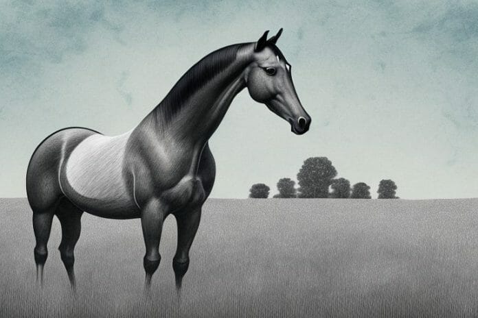 A hanoverian horse in a field in barberton