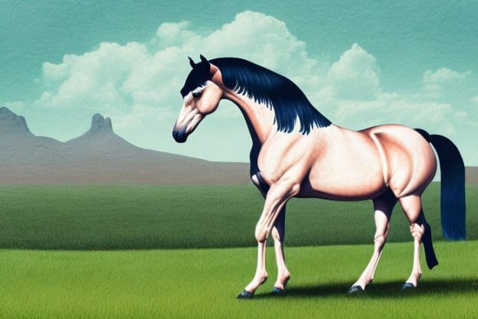 A hanoverian horse in a paddock in kimberley
