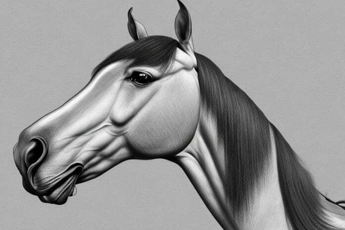 A hanoverian horse in its natural environment in kathu