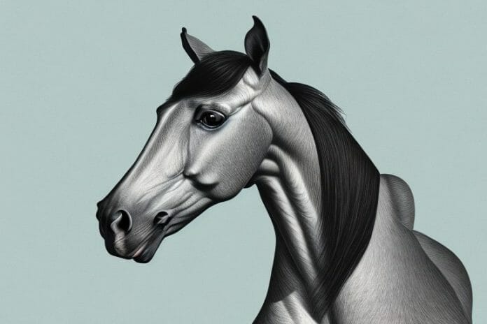 A hanoverian horse in a south african landscape