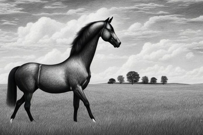 A hanoverian horse in a field in lydenburg
