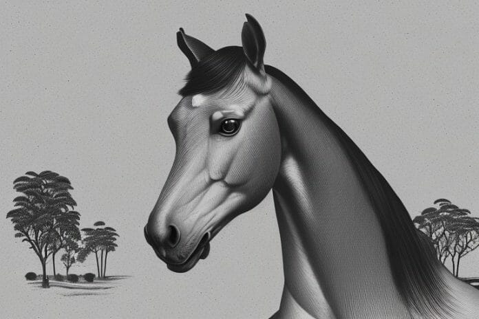 A hanoverian horse in a rural setting in warrenton