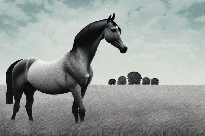 A hanoverian horse in a field in worcester