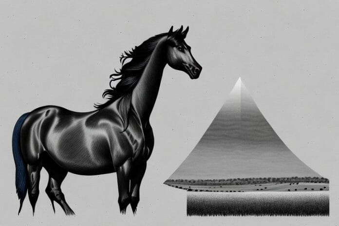 A friesian horse in its natural environment in giyani