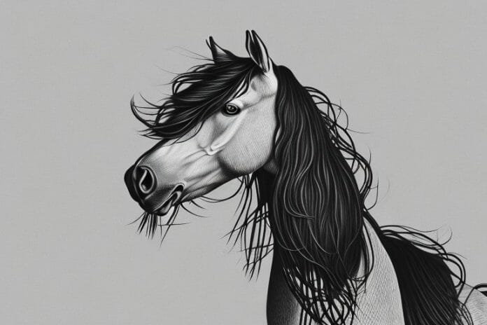 A friesian horse in its natural environment in bela-bela