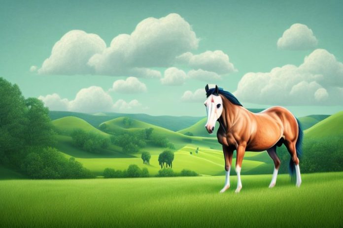A hackney horse in a rural landscape