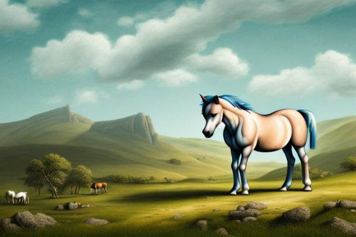 A dartmoor pony horse in a rural landscape in kwamashu
