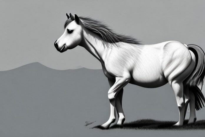 A dartmoor pony horse in a rural setting in welkom