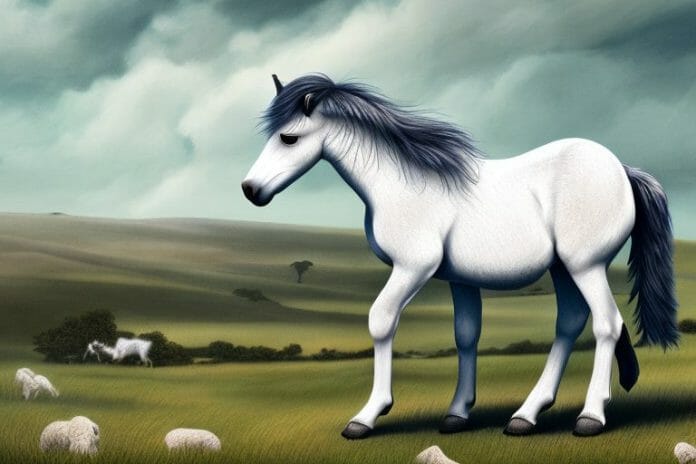 A dartmoor pony horse in a rural setting in south africa