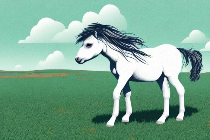 A dartmoor pony in a field in kroonstad