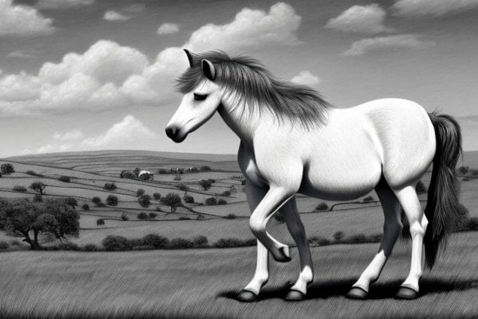 A dartmoor pony horse in a rural setting in bethlehem