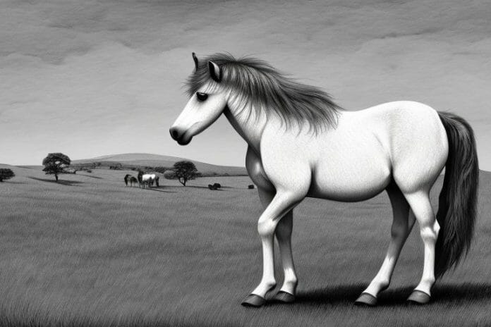 A dartmoor pony horse in a rural setting in east rand