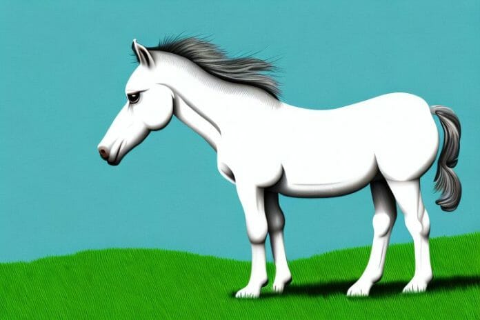 A dartmoor pony horse in a grassy field in randburg