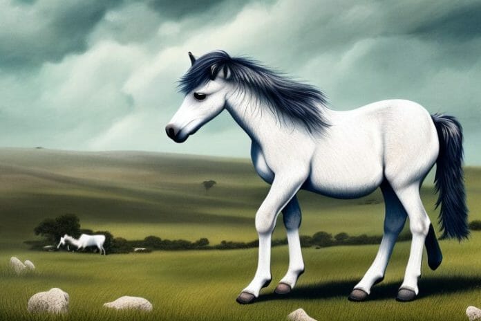 A dartmoor pony horse in a rural setting in south africa