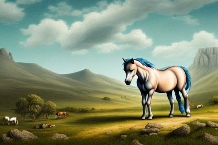 A dartmoor pony horse in a rural landscape in thohoyandou