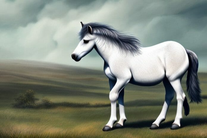 A dartmoor pony horse in a rural setting in south africa