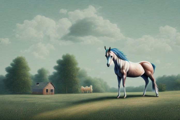 A hackney horse in a rural landscape in hazyview