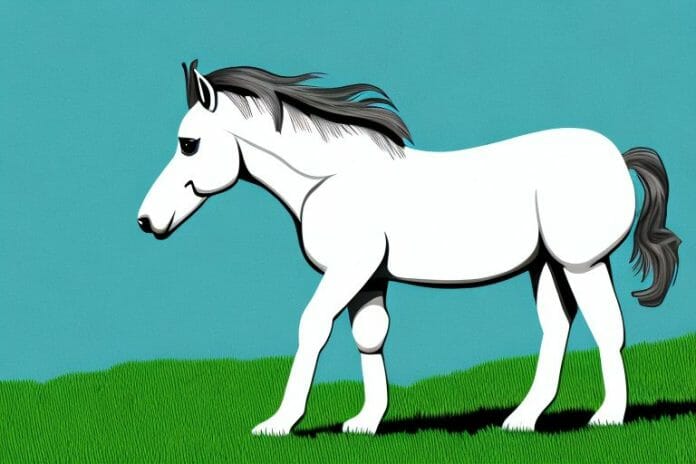 A dartmoor pony horse in a grassy field in kimberley
