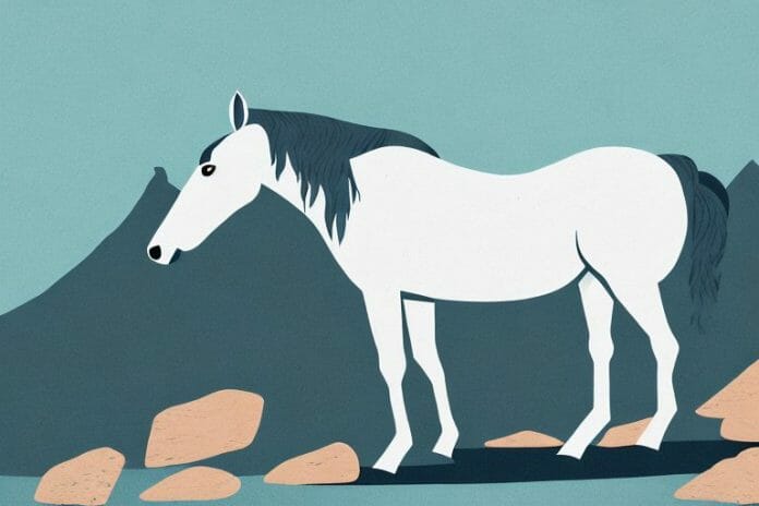 A horse in the rocky mountains of the eastern cape