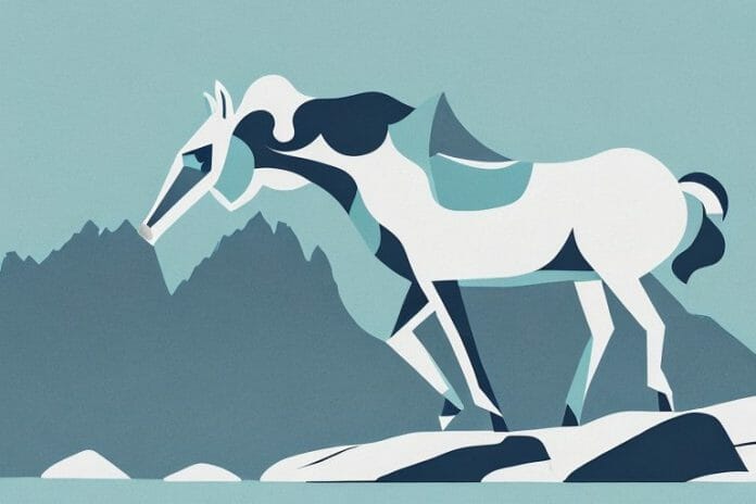 A horse in the rocky mountains of queenstown