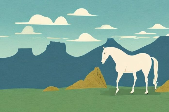 A horse in a mountainous landscape in virginia
