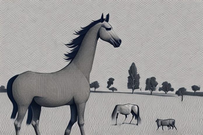 A hackney horse in a rural setting in kuruman