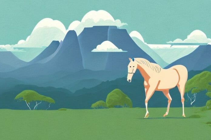 A horse in a mountainous landscape in tzaneen