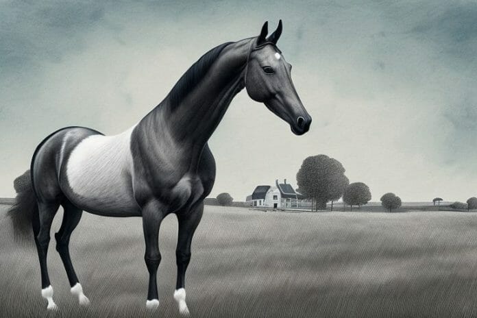A dutch warmblood horse in a rural setting in margate