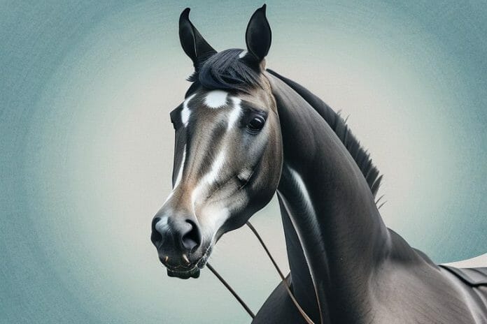 A dutch warmblood horse in a rural setting in pinetown