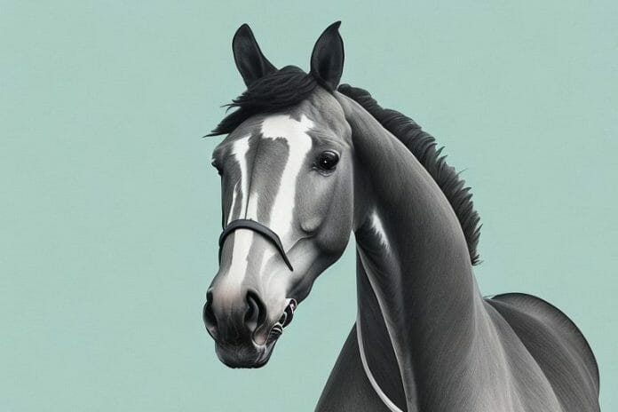 A dutch warmblood horse in a south african landscape