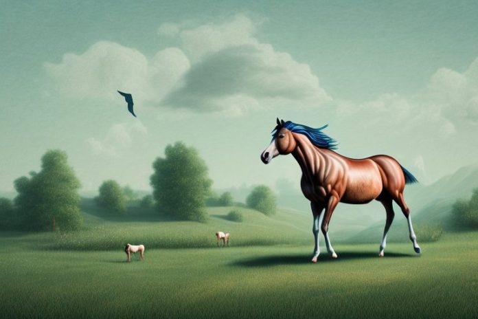 A hackney horse in a rural landscape