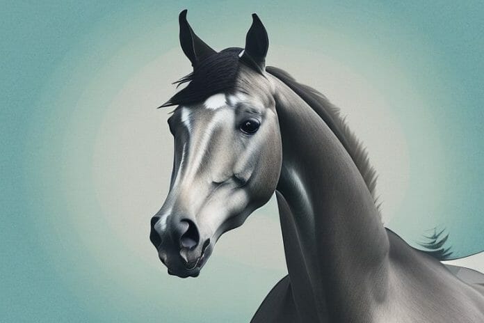 A dutch warmblood horse in a kempton park