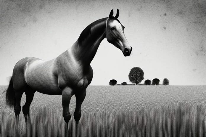 A dutch warmblood horse standing in a field in louis trichardt
