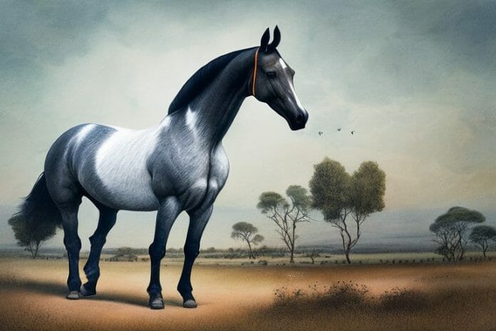 A dutch warmblood horse in a rural setting in kimberley