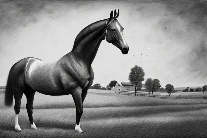 A dutch warmblood horse in a rural setting in rustenburg