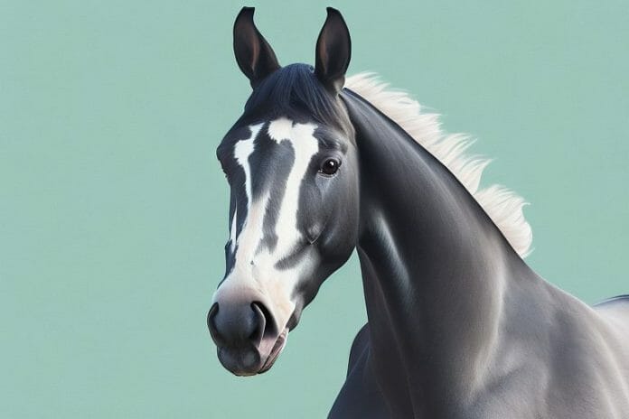 A dutch warmblood horse in a south african landscape