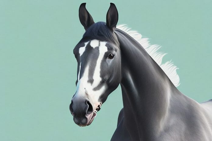 A dutch warmblood horse in a south african landscape