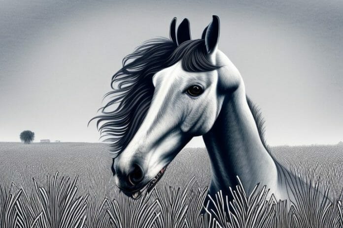 A dutch warmblood horse in a field in stellenbosch