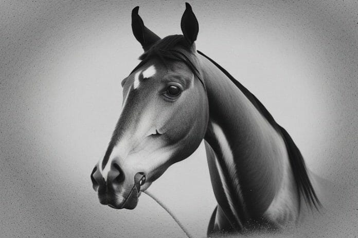 A dutch warmblood horse in a rural setting in george
