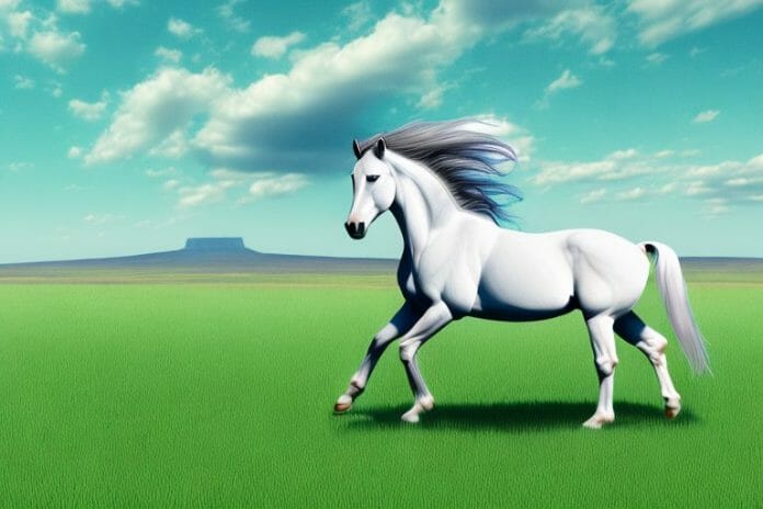 A mustang horse in a grassy field in amanzimtoti