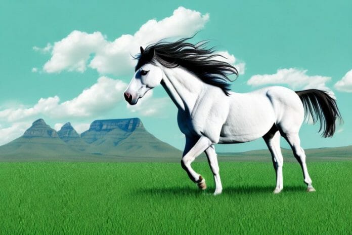 A mustang horse in a grassy field in tongaat